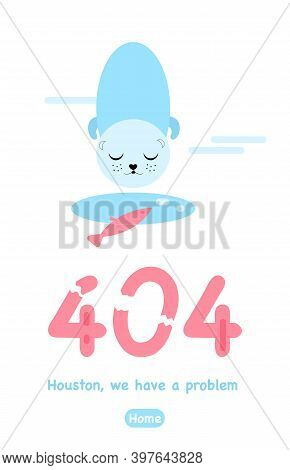 404 Error Page Not Found. Vertical Banner Or Website With System Fatal Error.support Service. Ice Ho