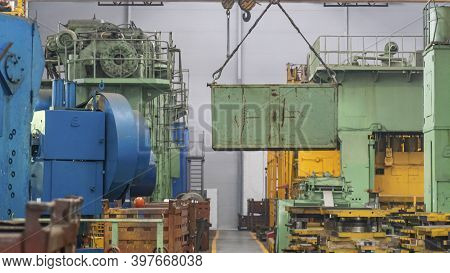 Overhead Crane Or Bridge Crane Include Hoist Lifting For Transportation, Manufacturing, And Producti