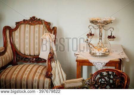 Radun Castle Interior, Neo-classical Chateau, Lady's Salon, Baroque Carved Furniture, Armchair With 