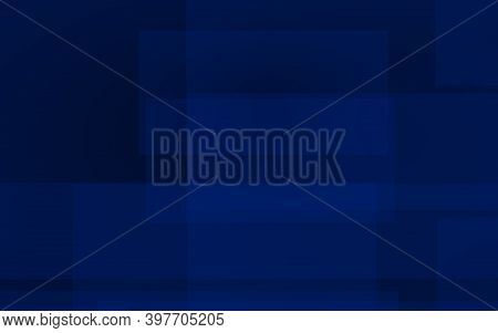 Dark Blue Background. Blue Backdrop With Transparent Suares. 3d Illustration