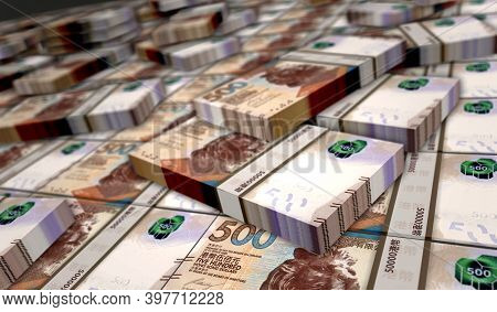 Hong Kong Dollar Money Banknotes Pack 3D Illustration