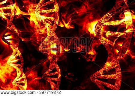 Abstract Dna Strand Double Helix Genetics 3d Illustration