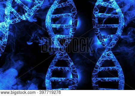 Abstract Dna Strand Double Helix Genetics 3d Illustration