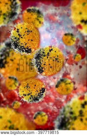 Close Up Of Meningitis Bacteria, Also Known As Meningococcus, 3d Illustration