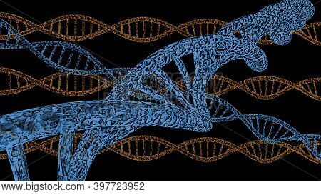 Abstract Dna Strand Double Helix Genetics 3d Illustration