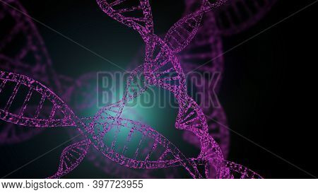 Abstract Dna Strand Double Helix Genetics 3d Illustration