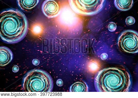 Multiverse Black Hole Tunnel Space Background 3d Illustration