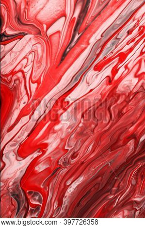 Monochrome Red Futuristic Background.mixed Nail Polishes, Make Up Concept.beautiful Stains Of Liquid