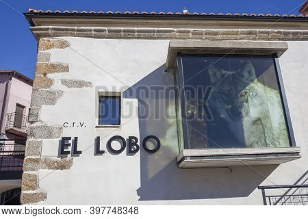La Garganta, Spain - Nov 21th, 2020: Iberian Wolf Visitors Centre, La Garganta Village. Valle Del Am