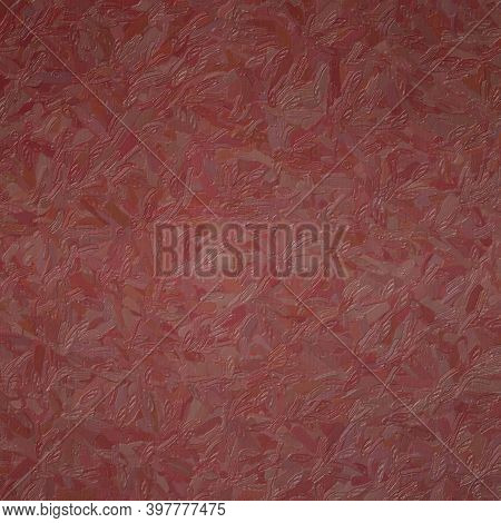Abstract Illustration Of Square Acajou Impressionist Impasto Background, Digitally Generated