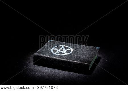 Black Magic Book. Beautiful Occult Ritual. Spititual Mood.