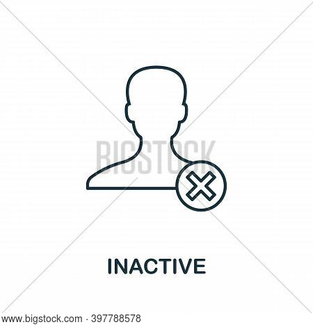 Inactive Icon. Line Style Element From Community Management Collection. Thin Inactive Icon For Templ