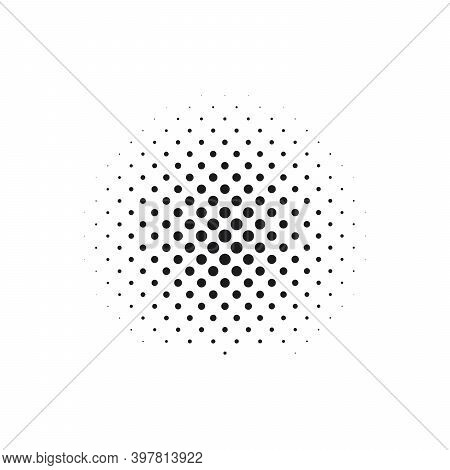 Halftine Circle With Dots, Abstract Dotted Background. Stock Vector Illustration Isolated On White B