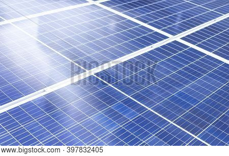 Solar Panel, Photovoltaic, Alternative Electricity Source - Concept Of Sustainable Resources - Green