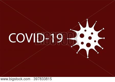 Coronavirus Covid-19 Symbol On A Red Background.