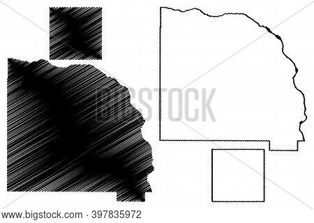 Webster And Saunders County, Nebraska (u.s. County, United States Of America, Usa, U.s., Us) Map Vec