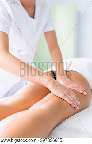 Legs And Buttocks Massage To Reduce Cellulite And Phlebeurysm And Preserve An Healthy Look. Skin And