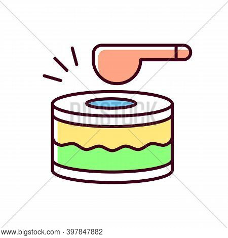 Drums Rgb Color Icon. Ramadan Music Instrument. Waking Up All People Before Dusk To Eat Food. Specia
