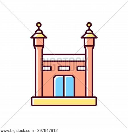 Hajj Rgb Color Icon. Annual Islamic Pilgrimage To Mecca. Mandatory Religious Duty For Muslims. Relig