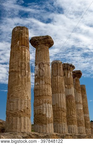 Valley Of The Temples At Agrigento Sicily, Italy Europe