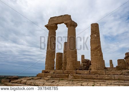 Valley Of The Temples At Agrigento Sicily, Italy Europe