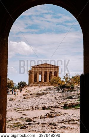 Valley Of The Temples At Agrigento Sicily, Italy Europe