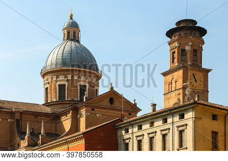 Reggio Emilia, Italy - Circa September 2018. Beautiful Architecture Of Reggio Emilia City Center.