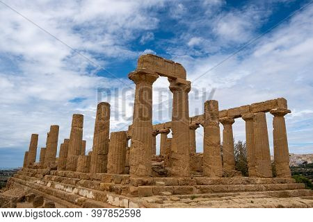 Valley Of The Temples At Agrigento Sicily, Italy Europe