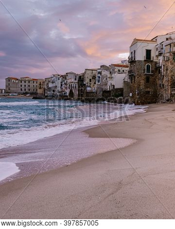 Cefalu, Medieval Village Of Sicily Island, Province Of Palermo, Italy. Europe