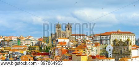 Panorama Of Ribeira - Old Twon Of Porto. Porto, Portugal