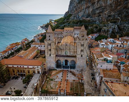 Cefalu, Medieval Village Of Sicily Island, Province Of Palermo, Italy. Europe