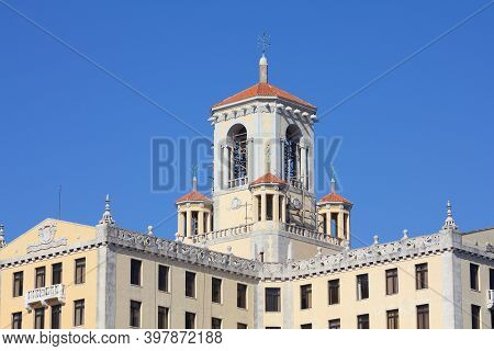 Havana, Cuba - Historic Hotel Nacional Seen From Public Street. Vedado District Of Havana.