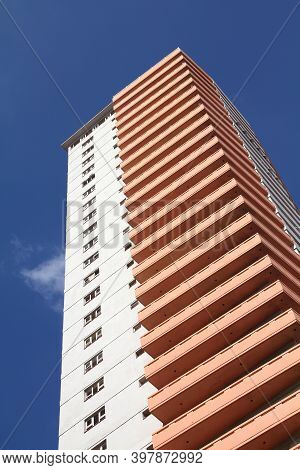 Havana, Cuba - February 24, 2011: Edificio Someillan Bulding In Havana, Cuba. Someillan Bulding Is 1