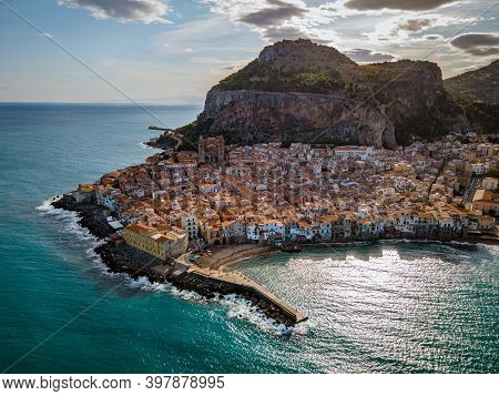 Cefalu, Medieval Village Of Sicily Island, Province Of Palermo, Italy. Europe