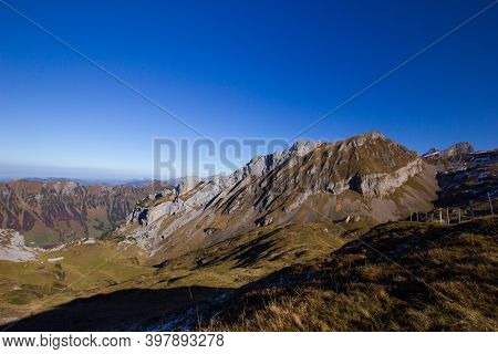 Beautiful View Seen From The Mountain Rophaien In Fall