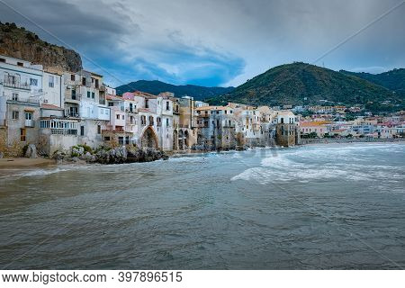 Cefalu, Medieval Village Of Sicily Island, Province Of Palermo, Italy. Europe