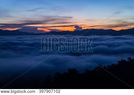 Khao Khai Nui, Sea Of Fog In The Winter Mornings At Sunrise, New Landmark To See Beautiful Scenery A