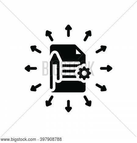 Black Solid Icon For Assign Allow Appoint Script Document Summary Notebook Notepad Page