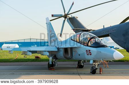 August 30, 2019, Moscow Region, Russia. Russian Yakovlev Yak-130 Combat Training Aircraft At The Int
