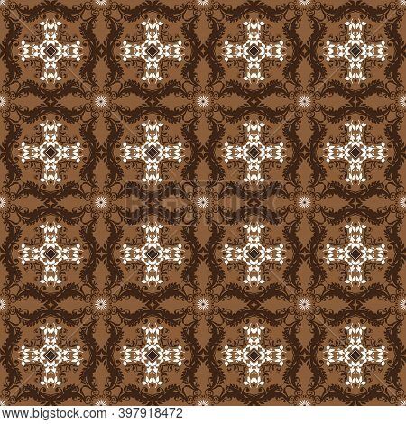 Unique Circle Motifs On Jember Batik With Modern Dark Brown Color Design.