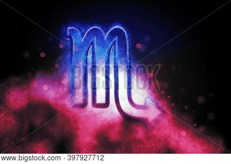 Scorpio Zodiac Sign, Night Sky, horoscope Astrology Background, scorpio Horoscope Symbol, Pink And B