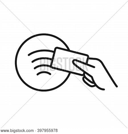 Contactless Wireless Pay Sign Logo. Nfc Technology Contact Less Credit Card.