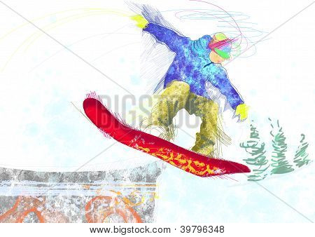 snowboarder - hoppe