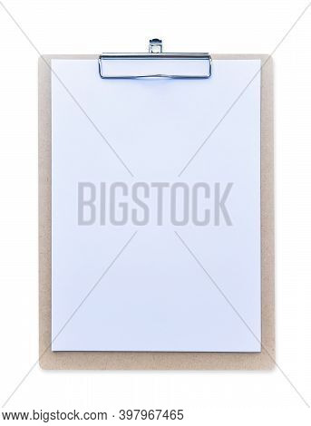 Clipboard Mockup For Letterhead Background, Clip Note Pad Mock Up With Blank A4 Size White Page Pape