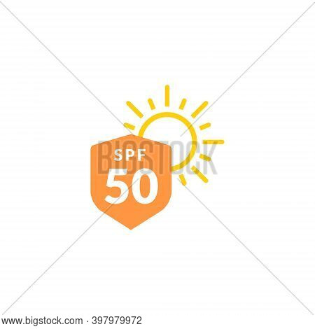 Uv Radiation Sun Block Icon. Solar Ultraviolet Uv Radiation Logo 50spf