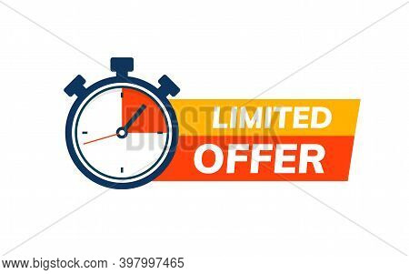 Super Limited Offer Clock Time Icon. Promo Price Period Last Minute Offer Promotion