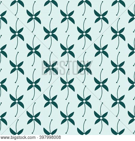 Simple Abstract Geometric Green Leaf Seamlesss Pattern