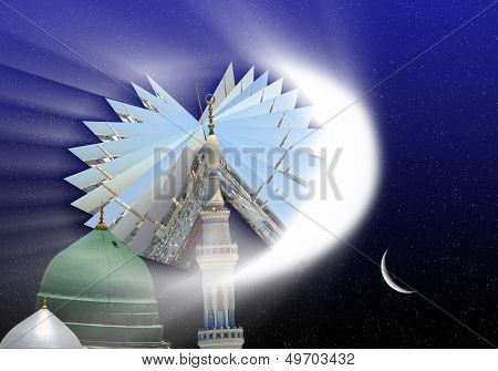 Photos of Prophet's Mosque with Ramadan night