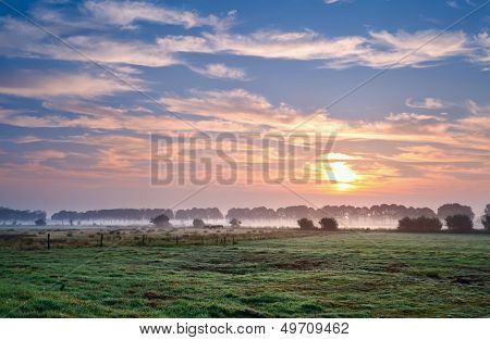 Summer Sunrise Over Pastoral