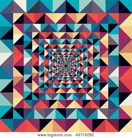 Colorful Retro Abstract Visual Effect Seamless Pattern.